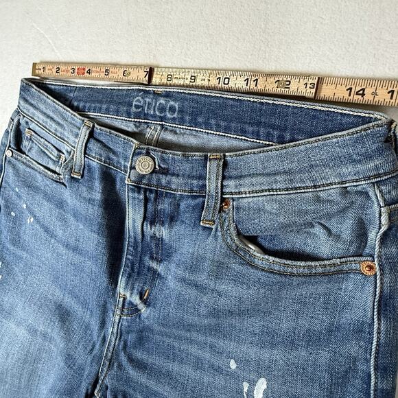 Ética Lily Ankle Jeans Size 29 Blue Distressed Paint Splatter Stretch Denim - Picture 8 of 11